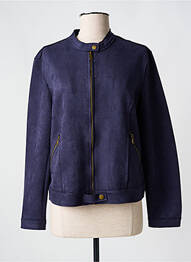 Veste casual col rond bleu K-DESIGN femme