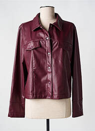 Veste simili cuir poches rouge ANDAM femme