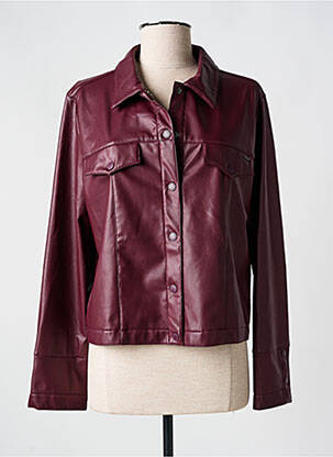 Veste simili cuir poches rouge ANDAM femme