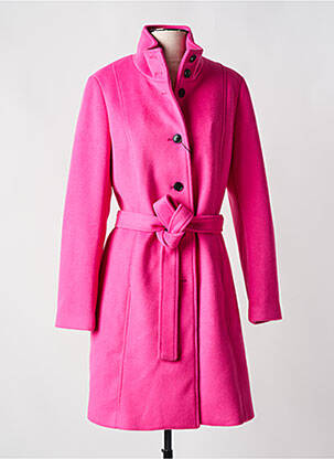 Manteau long coupe cintrée sans capuche rose REVER MILE femme