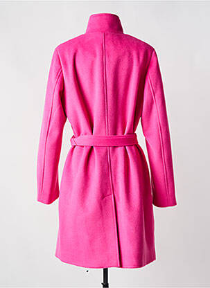 Manteau long coupe cintrée sans capuche rose REVER MILE femme