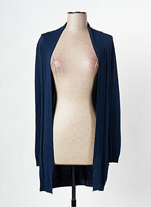Gilet manches longues col châle bleu RINASCIMENTO femme