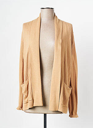 Gilet manches longues col châle beige CHRISTINE LAURE femme