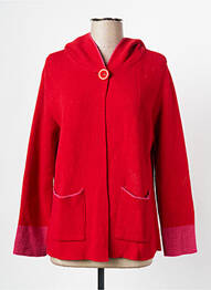 Gilet manches longues fermeture boutonnée sur le devant rouge L'ATELIER D'ANNA femme