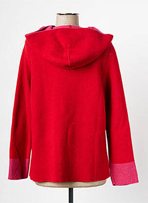 Gilet manches longues fermeture boutonnée sur le devant rouge L'ATELIER D'ANNA femme