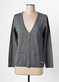 Gilet manches longues fermeture boutonnée sur le devant gris fonce DANEVA femme
