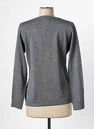 Gilet manches longues fermeture boutonnée sur le devant gris fonce DANEVA femme