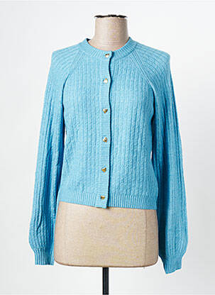 Gilet manches longues col rond bleu FABIENNE CHAPOT femme