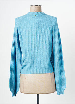 Gilet manches longues col rond bleu FABIENNE CHAPOT femme