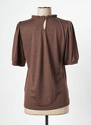 T-shirt col rond manches courtes marron CREAM femme