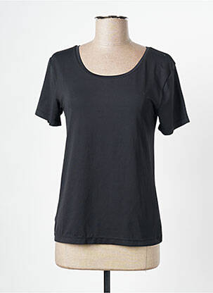 T-shirt col rond manches courtes noir GIORGIO BARBARA femme