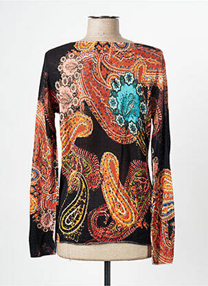 Pull col v manches longues orange FROGBOX femme