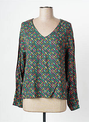 Blouse imprimé fantaisie manches longues vert DIPLODOCUS femme