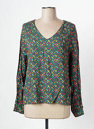 Blouse imprimé fantaisie manches longues vert DIPLODOCUS femme