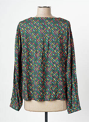 Blouse imprimé fantaisie manches longues vert DIPLODOCUS femme