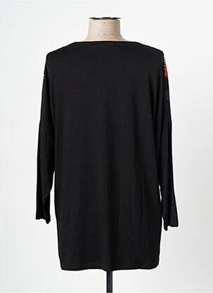 Tunique manches longues tissage crêpe noir CHRISTINE LAURE femme