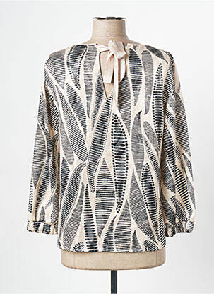 Blouse imprimé fantaisie manches longues beige SIGNE NATURE femme