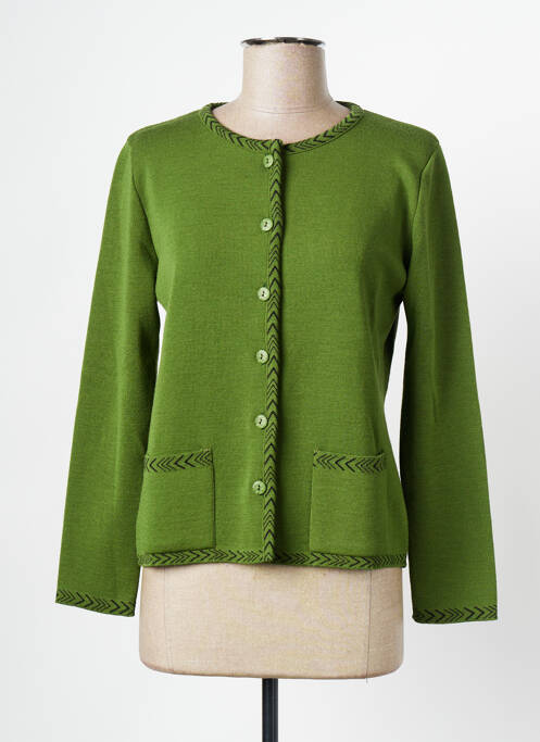 Gilet manches longues vert I.ODENA pour femme