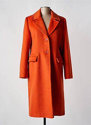 Manteau long coupe cintrée sans capuche orange ANDAM femme