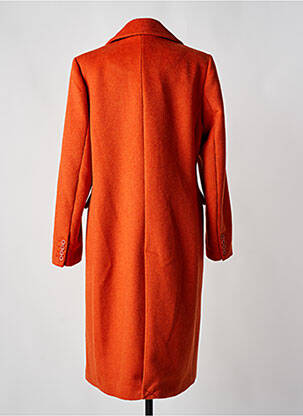 Manteau long coupe cintrée sans capuche orange ANDAM femme