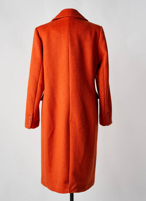 Manteau long coupe cintrée sans capuche orange ANDAM femme