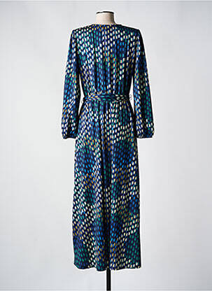 Robe longue manches longues manches longues bleu K-DESIGN femme