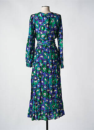 Robe longue manches longues manches longues vert FABIENNE CHAPOT femme