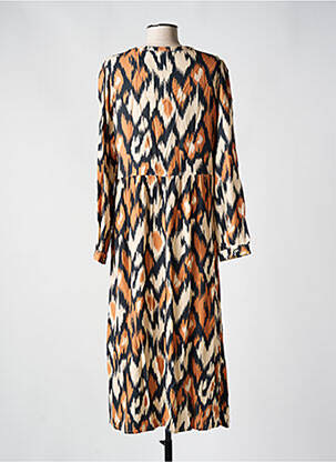 Robe mi-longue manches longues manches longues orange C'EST BEAU LA VIE femme
