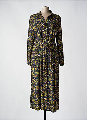 Robe longue manches longues manches longues vert SIGNE NATURE femme