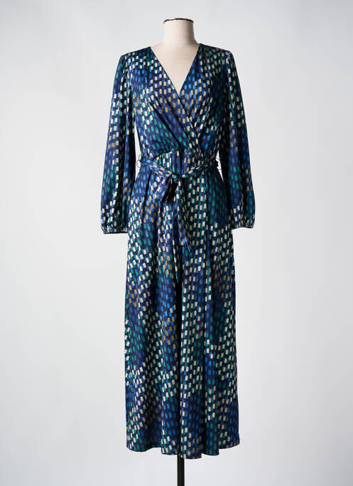 Robe longue manches longues manches longues bleu K-DESIGN femme