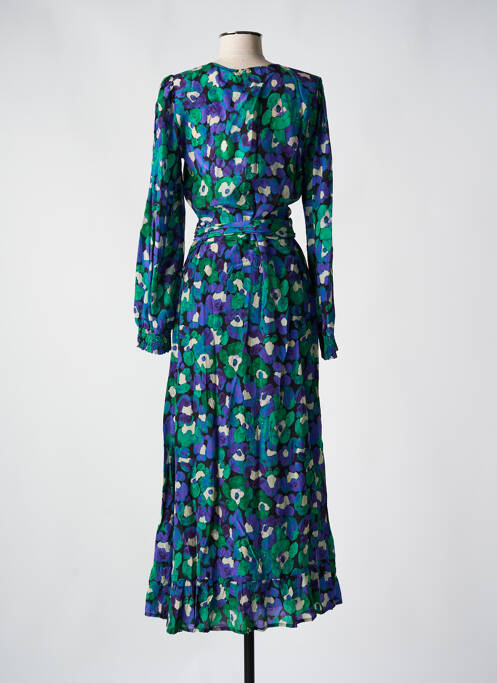 Robe longue manches longues manches longues vert FABIENNE CHAPOT femme