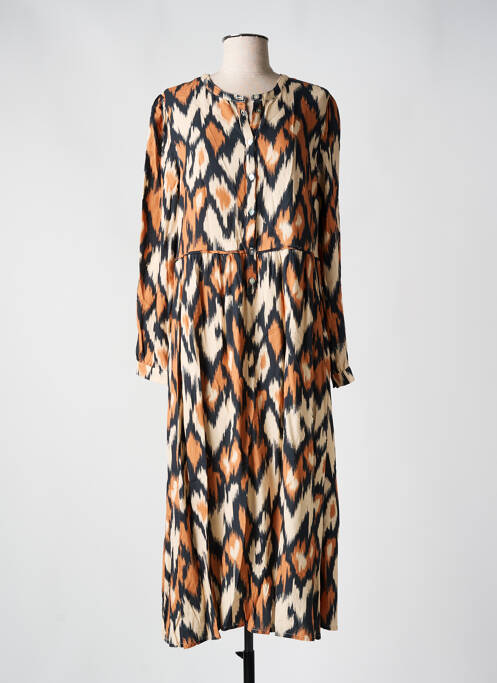 Robe mi-longue orange C'EST BEAU LA VIE pour femme