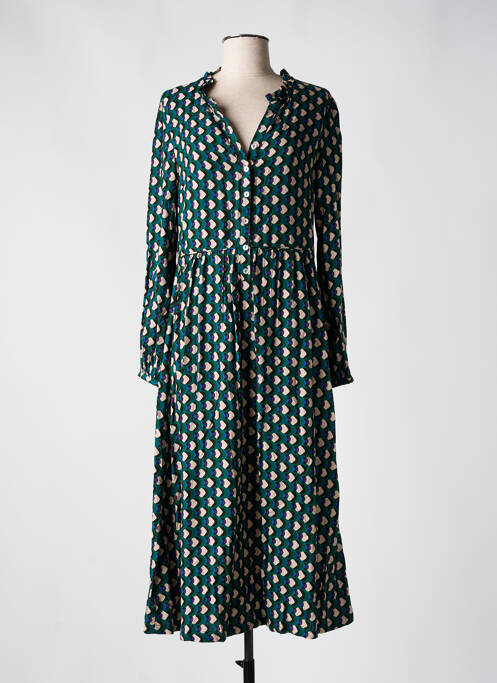 Robe mi-longue vert C'EST BEAU LA VIE pour femme