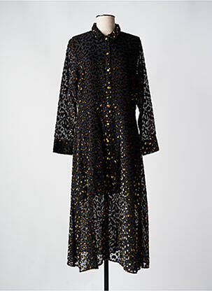 Robe longue manches longues manches longues gris LEO & UGO femme