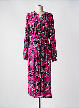 Robe longue manches longues manches longues rose FABIENNE CHAPOT femme