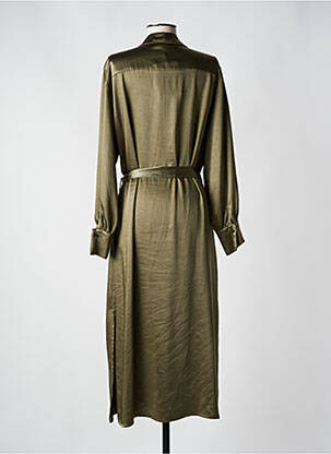 Robe longue manches longues manches longues vert ANDAM femme