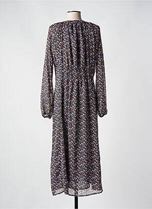 Robe longue imprimé fleurs manches 3/4 bleu C'EST BEAU LA VIE femme