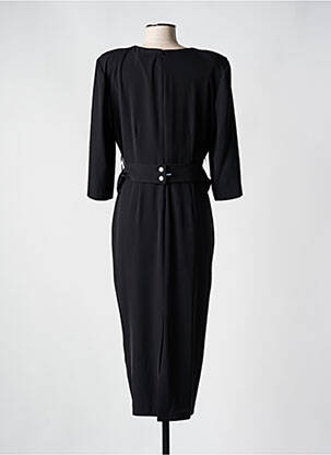 Robe longue tissage crêpe manches 3/4 noir BARILOCHE femme