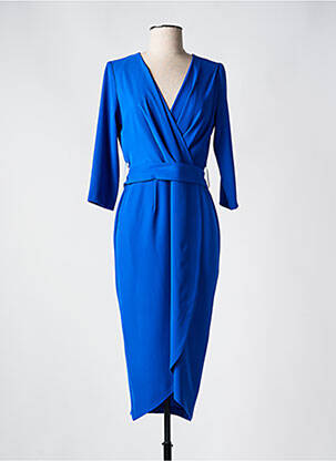 Robe mi-longue manches 3/4 manches 3/4 bleu BARILOCHE femme