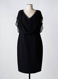 Robe mi-longue tissage crêpe manches courtes noir MATHIEU PARIS femme