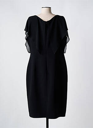 Robe mi-longue tissage crêpe manches courtes noir MATHIEU PARIS femme