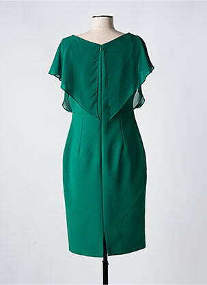 Robe mi-longue tissage crêpe manches courtes vert MATHIEU PARIS femme