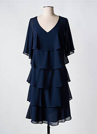 Robe mi-longue coupe fluide manches 3/4 bleu BARILOCHE femme