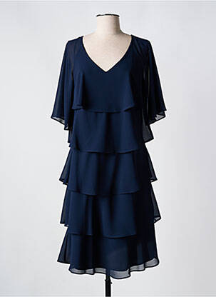 Robe mi-longue manches 3/4 manches 3/4 bleu BARILOCHE femme
