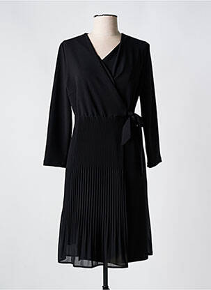 Robe mi-longue manches longues manches longues noir SIGNE NATURE femme