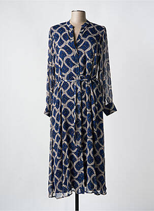 Robe longue manches longues manches longues bleu ANDAM femme