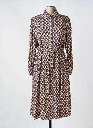 Robe mi-longue manches longues manches longues beige C'EST BEAU LA VIE femme
