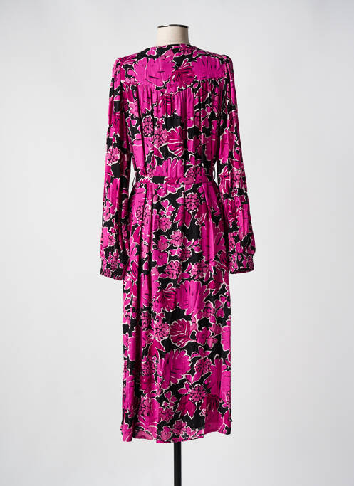 Robe longue manches longues manches longues rose FABIENNE CHAPOT femme