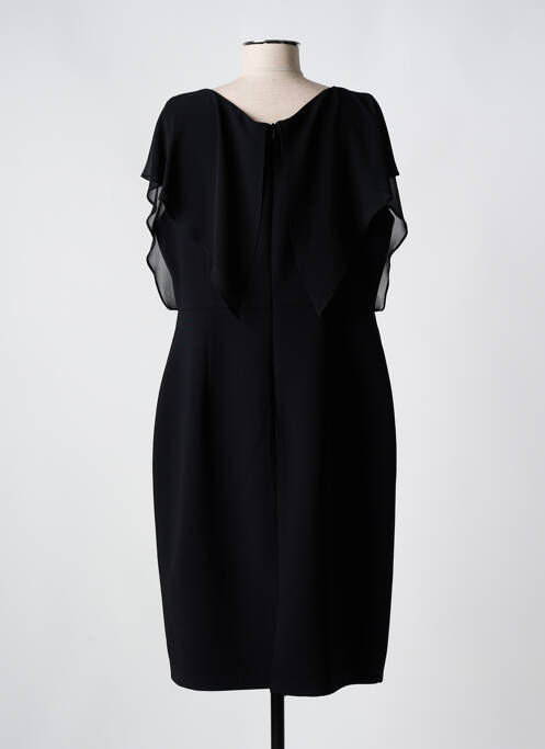 Robe mi-longue tissage crêpe manches courtes noir MATHIEU PARIS femme