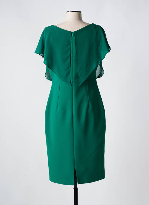 Robe mi-longue tissage crêpe manches courtes vert MATHIEU PARIS femme